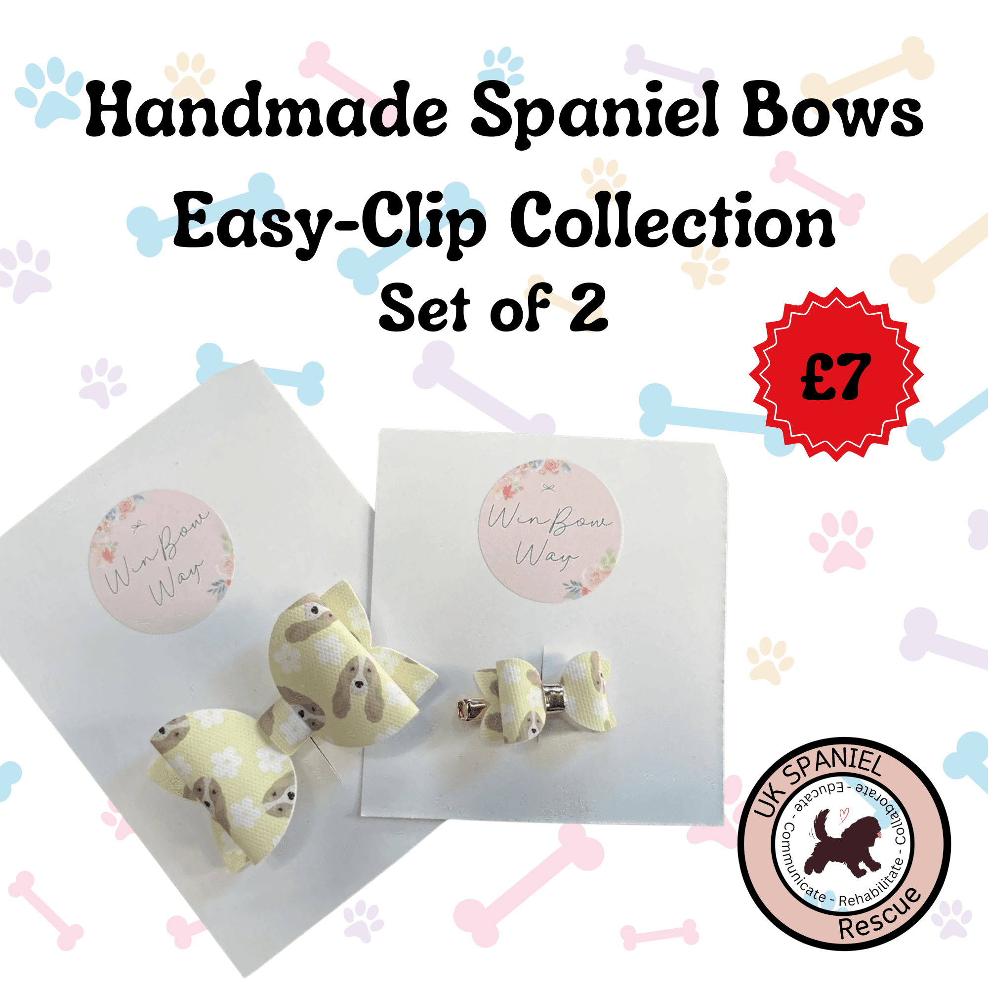 Handmade Spaniel Bows - Set of 2